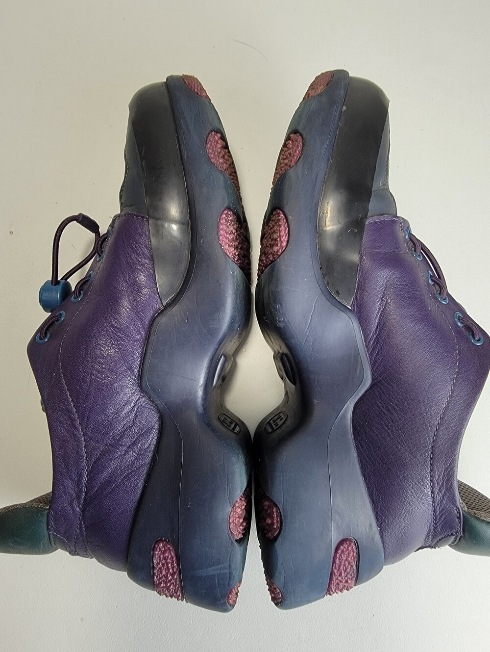 Camper Gemma Oxford Women 38/ 7M Shoes Purple/Green Leather Bungee Laces Comfort - Picture 5 of 11